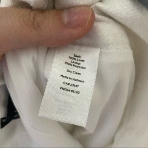 Talbots Womens White 100% Linen Wide Leg Pant Size 4 - Picture 4 of 5